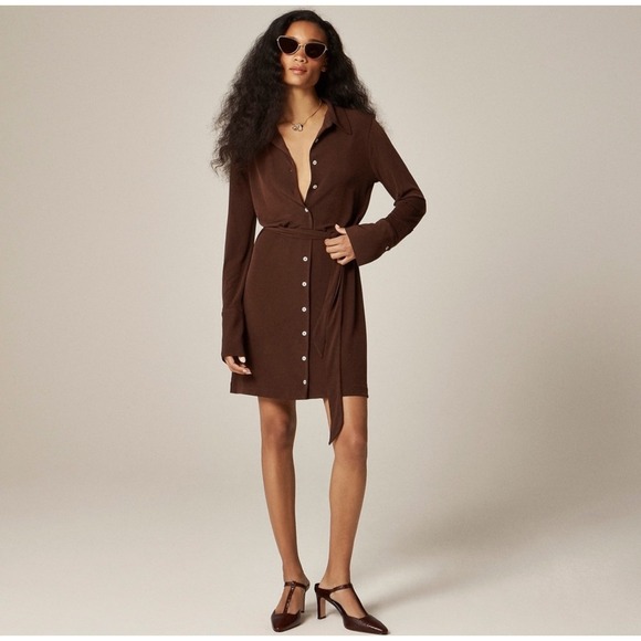 J. Crew Dresses & Skirts - J CREW Mini shirt-dress in matte jersey